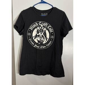 Blackcraft Cult black tshirt create your own future goat with wings horns medium